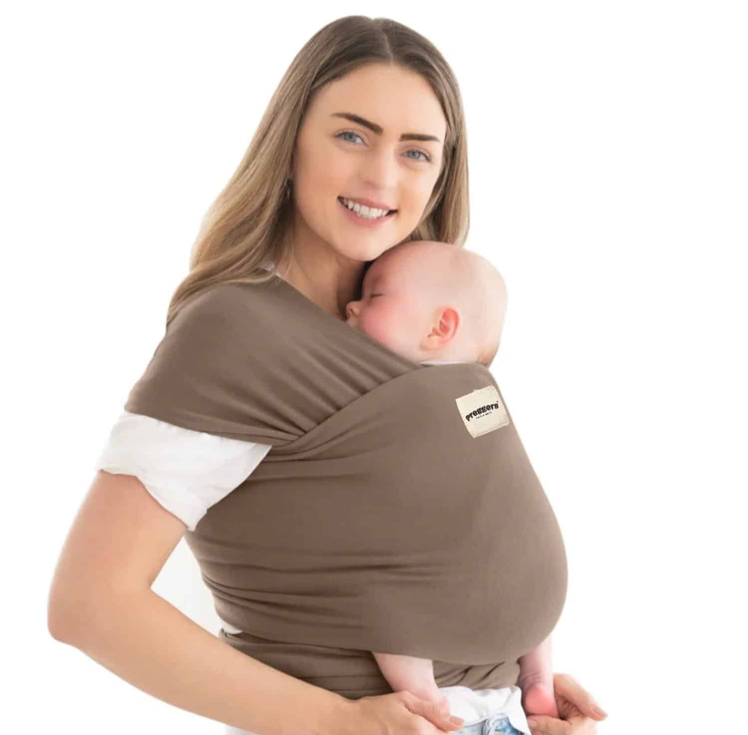 Baby wrap carrier with rings-Sand